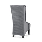 Upholstered Velvet Accent Chair with High Wingback and Wooden Legs