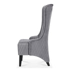 Upholstered Velvet Accent Chair with High Wingback and Wooden Legs