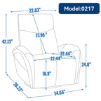 Blue Genuine Leather Swivel Glider Power Recliner with USB, Type-C, Pockets
