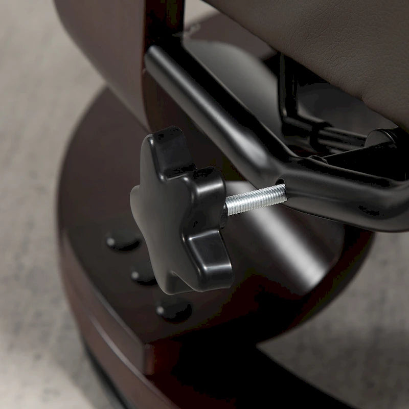 Recliner with Ottoman, Swivel Recliner Chair and Ottoman, Faux Leather Reclining Chair with High Back and Wood Frame