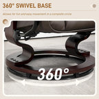 Recliner with Ottoman, Swivel Recliner Chair and Ottoman, Faux Leather Reclining Chair with High Back and Wood Frame