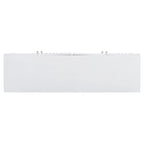 Elegant Four-Door Sideboard with Wavy Pattern Doors, Cylindrical Legs, and Sleek Metal Handles, Adjustable, for Living Room