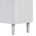 Elegant Four-Door Sideboard with Wavy Pattern Doors, Cylindrical Legs, and Sleek Metal Handles, Adjustable, for Living Room