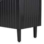Elegant Four-Door Sideboard with Wavy Pattern Doors, Cylindrical Legs, and Sleek Metal Handles, Adjustable, for Living Room