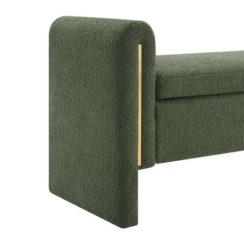 Modern Bed End Bench with Arms and Storage,Upholstered Foot Rest Stool