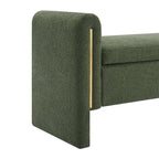 Modern Bed End Bench with Arms and Storage,Upholstered Foot Rest Stool