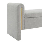 Modern Bed End Bench with Arms and Storage,Upholstered Foot Rest Stool