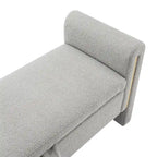 Modern Bed End Bench with Arms and Storage,Upholstered Foot Rest Stool