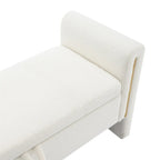 Modern Bed End Bench with Arms and Storage,Upholstered Foot Rest Stool