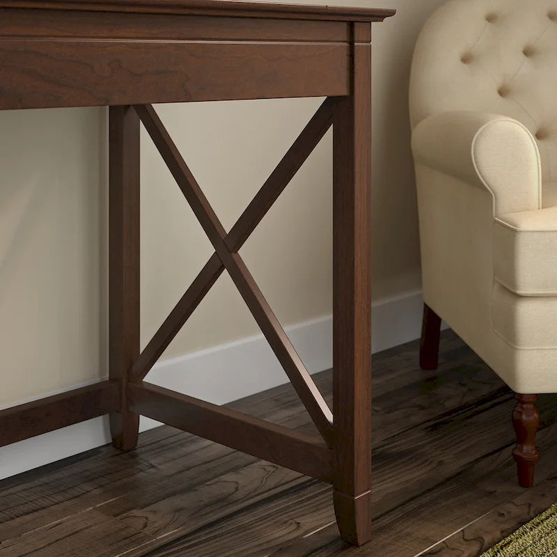 L Desk with File Cabinet and Bookcase by