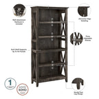 L Desk with File Cabinet and Bookcase by