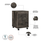 L Desk with File Cabinet and Bookcase by