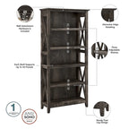 L Desk with File Cabinet and Bookcase by