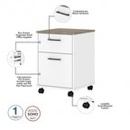L Desk with File Cabinet and Bookcase by