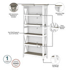 L Desk with File Cabinet and Bookcase by
