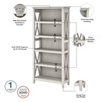 L Desk with File Cabinet and Bookcase by
