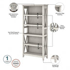 L Desk with File Cabinet and Bookcase by