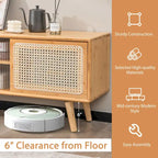 Modern TV Stand Entertainment Center Media Console with Rattan