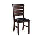 Faux Leather Ladder Back Side Chairs and Solid Wood Set of 2 - 23 L x 20 W x 40 H