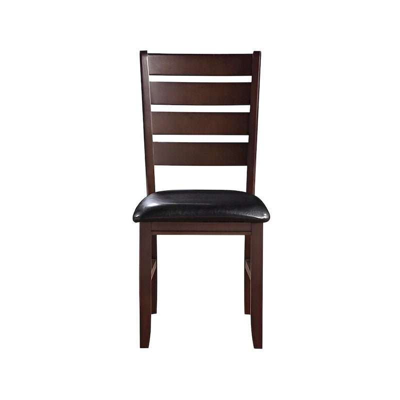 Faux Leather Ladder Back Side Chairs and Solid Wood Set of 2 - 23 L x 20 W x 40 H