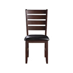 Faux Leather Ladder Back Side Chairs and Solid Wood Set of 2 - 23 L x 20 W x 40 H