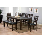 Faux Leather Ladder Back Side Chairs and Solid Wood Set of 2 - 23 L x 20 W x 40 H