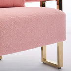 Pink 24.41 Upholstered Accent Chair with Gold Legs (Set of 2)