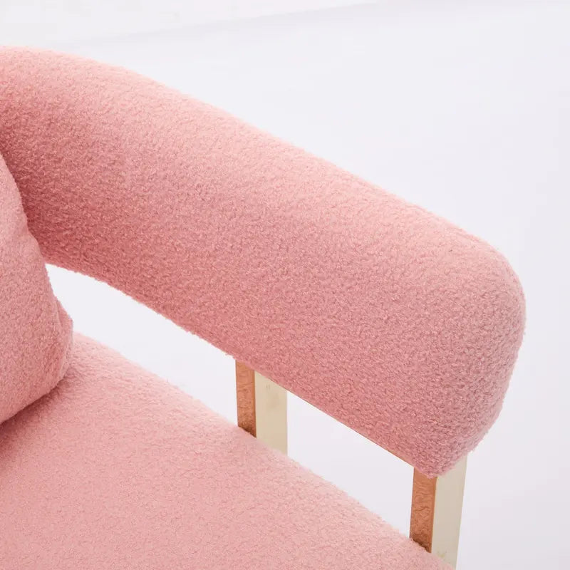 Pink 24.41 Upholstered Accent Chair with Gold Legs (Set of 2)