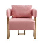 Pink 24.41 Upholstered Accent Chair with Gold Legs (Set of 2)