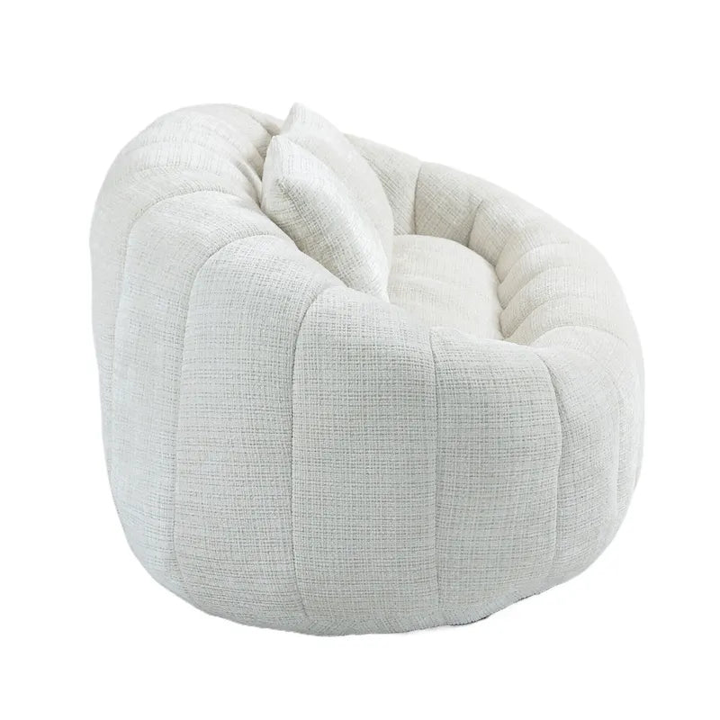 Beige 59.05 Chenille High Back Loveseat Chaise Lounge Chair