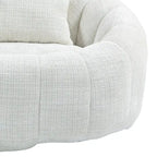 Beige 59.05 Chenille High Back Loveseat Chaise Lounge Chair