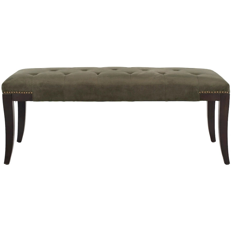 Cream Tufted Nailhead Bench - 48Wx20Dx19H