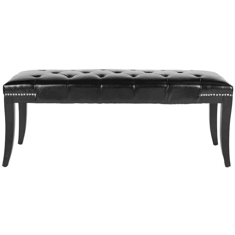 Cream Tufted Nailhead Bench - 48Wx20Dx19H