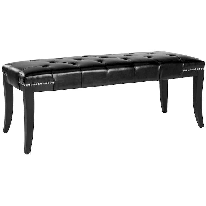 Cream Tufted Nailhead Bench - 48Wx20Dx19H