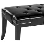Cream Tufted Nailhead Bench - 48Wx20Dx19H