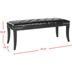Cream Tufted Nailhead Bench - 48Wx20Dx19H