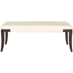 Cream Tufted Nailhead Bench - 48Wx20Dx19H