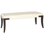 Cream Tufted Nailhead Bench - 48Wx20Dx19H