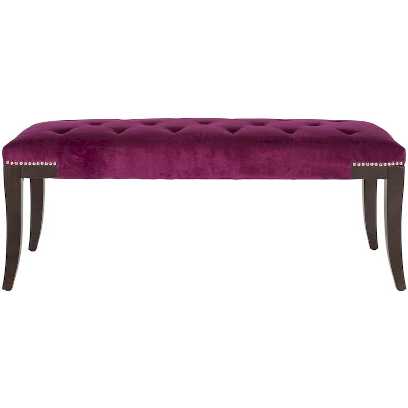 Cream Tufted Nailhead Bench - 48Wx20Dx19H