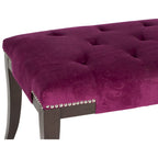 Cream Tufted Nailhead Bench - 48Wx20Dx19H