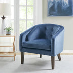 Cora Blue Upholstered Tufted Mid-Century Accent Chair