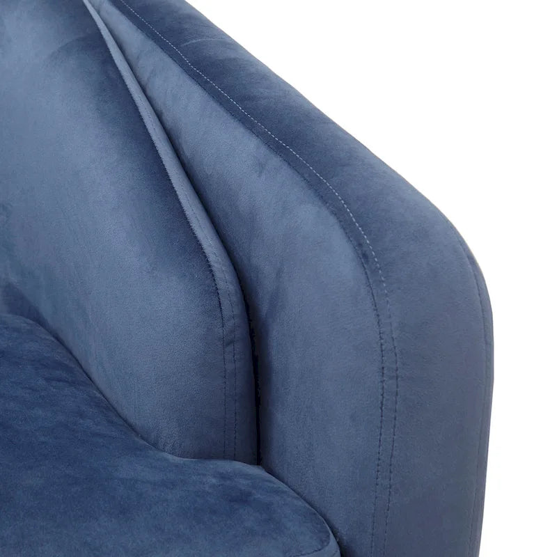 Cora Blue Upholstered Tufted Mid-Century Accent Chair