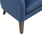 Cora Blue Upholstered Tufted Mid-Century Accent Chair