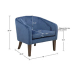 Cora Blue Upholstered Tufted Mid-Century Accent Chair