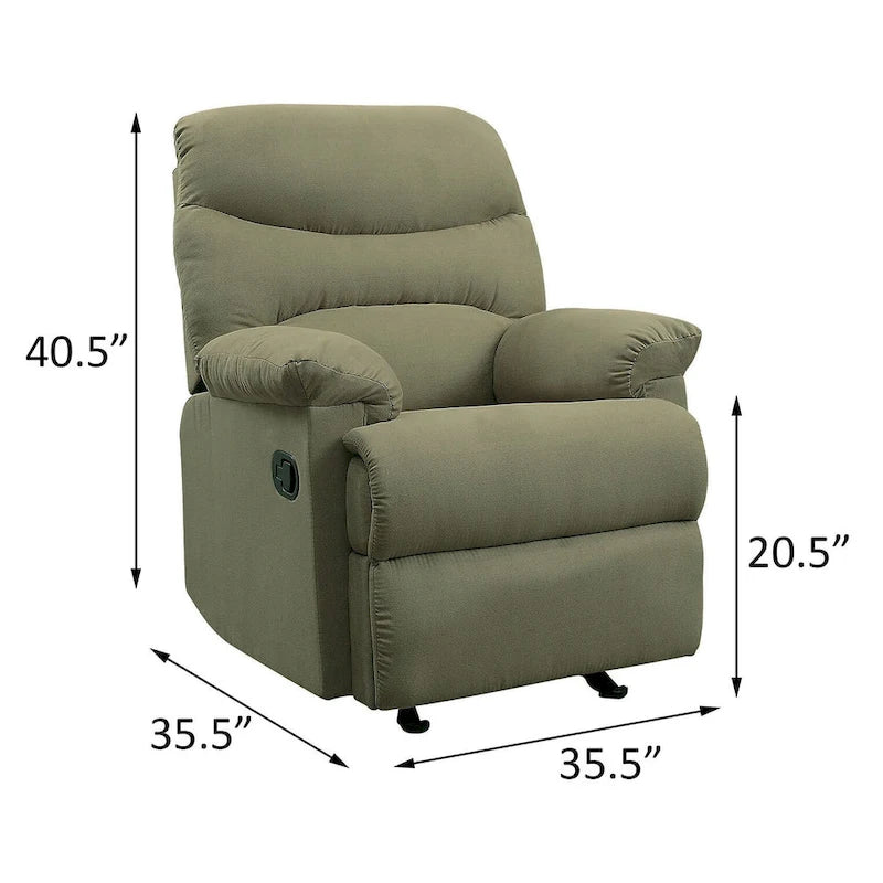 Pillow Top Arms Recliner with Tufted Back