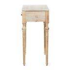Wood Floral Intricately Carved 2 Drawers Console Table - Brown - 16W x 36L x 33H