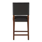 24-inch Black Faux Leather Counter Stool