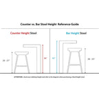24 Fixed-Height Counter Stool with Bent Wood Legs & Square Footrest (Set of 2)