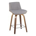 24 Fixed-Height Counter Stool with Bent Wood Legs & Square Footrest (Set of 2)