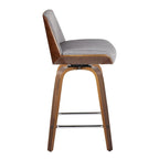 24 Fixed-Height Counter Stool with Bent Wood Legs & Square Footrest (Set of 2)